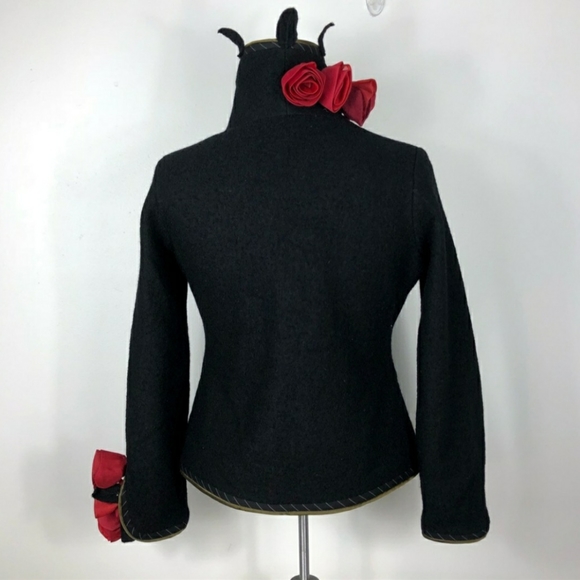 CoVelo Jackets & Coats Fashion Art Rose Leaf Wool Jacket Art2wear